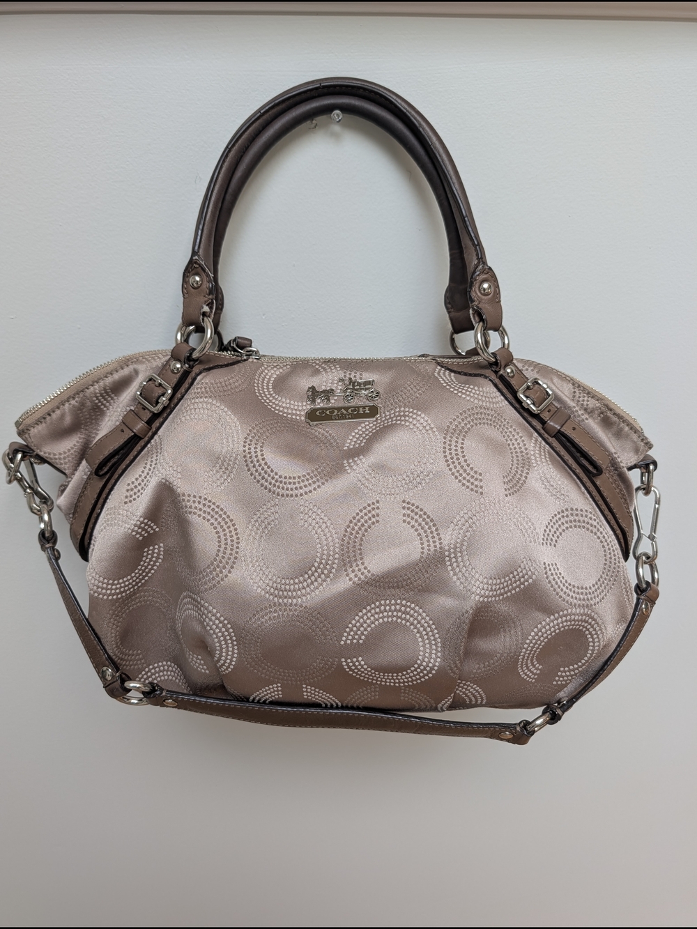 Coach Madison Dotted Op Art Sophia Satchel 15957 Jacquard AS IS Repair
